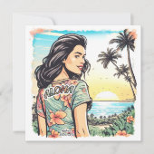 Aloha Girl Flat Card (Vorderseite)