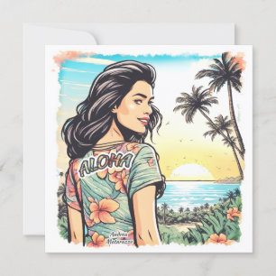 Aloha Girl Flat Card