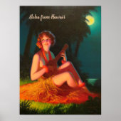 Aloha Girl mit Ukulele (Text anpassbar) Poster (Vorne)