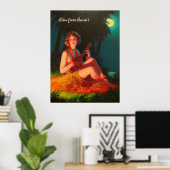 Aloha Girl mit Ukulele (Text anpassbar) Poster (Heimbüro)