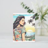 Aloha Girl Postkarte (Stehend Vorderseite)