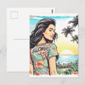 Aloha Girl Postkarte (Vorne/Hinten)