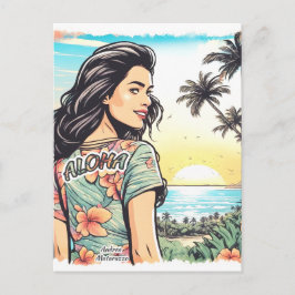 Aloha Girl Postkarte