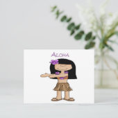 Aloha Girl Postkarte (Stehend Vorderseite)