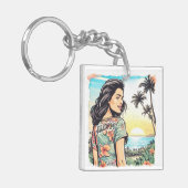 Aloha Girl Schlüsselanhänger (Vorderseite links)