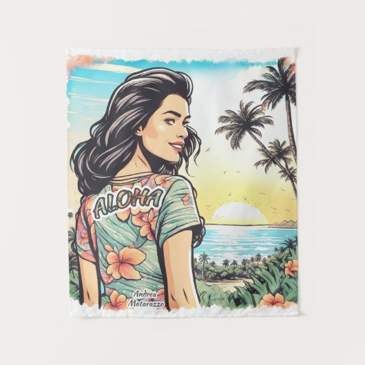 Aloha Girl Wandteppich (Vorderseite)