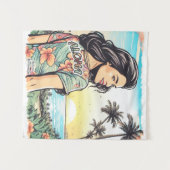 Aloha Girl Wandteppich (Vorderseite (Horizontal))