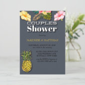 Aloha Glitzer Couples Dusche Einladung (Stehend Vorderseite)