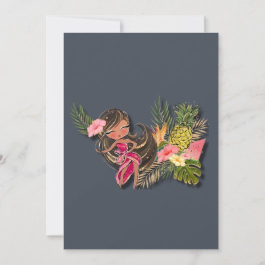 Aloha Glitzer Couples Dusche Einladung (Rückseite)