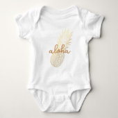 Aloha Gold Ananas Holiday Baby Strampler (Vorderseite)