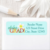 Aloha Grad! Hawaiian-Luau-Abschluss-Adressetikett (Insitu)