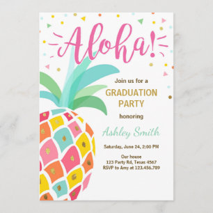 Aloha Graduation Party Einladung Ananas hawaii