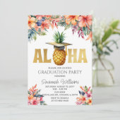 Aloha Graduation Party Geburtstag Einladung (Stehend Vorderseite)