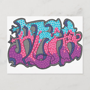 Aloha Graffiti Postcard Postkarte
