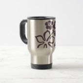 Aloha grauer Hibiskus Reisebecher (Vorderseite Links)