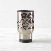 Aloha grauer Hibiskus Reisebecher (Mittel)