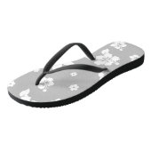 Aloha Gray Classic Hawaiian Seamless Pattern Badesandalen (Schrägansicht)