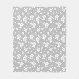Aloha Gray Classic Hawaiian Seamless Pattern Fleecedecke