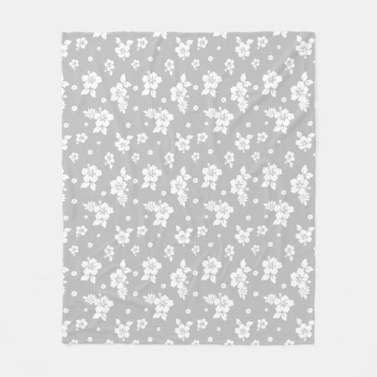 Aloha Gray Classic Hawaiian Seamless Pattern Fleecedecke (Vorderseite)