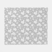 Aloha Gray Classic Hawaiian Seamless Pattern Fleecedecke (Vorderseite (Horizontal))