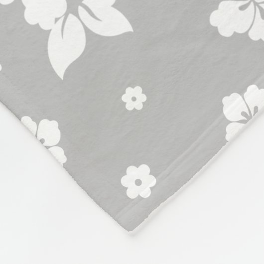 Aloha Gray Classic Hawaiian Seamless Pattern Fleecedecke (Ecke)