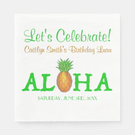 ALOHA Hallo Tropical Hawaii Hawaiian Ananas Serviette