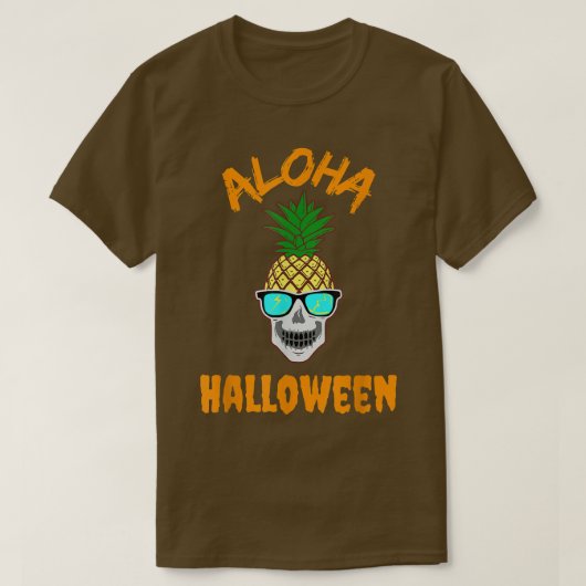 Aloha Halloween Coole Ananas Skelett w Sunglass T-Shirt (Design vorne)