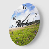 Aloha Hanalei Bay, Kauai Hawaii Beach / Ihr Text Große Wanduhr (Winkel)