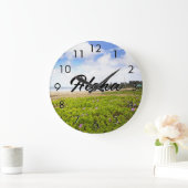 Aloha Hanalei Bay, Kauai Hawaii Beach / Ihr Text Große Wanduhr (Zuhause)