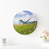 Aloha Hanalei Bay, Kauai Hawaii Beach / Ihr Text Große Wanduhr (Zuhause)