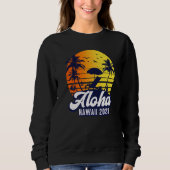 Aloha Hawaii 2023 Hawaiian Sunset Beach Retro Prem Sweatshirt (Vorderseite)