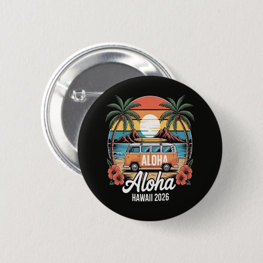 Aloha Hawaii 2026 Button (Vorne & Hinten)