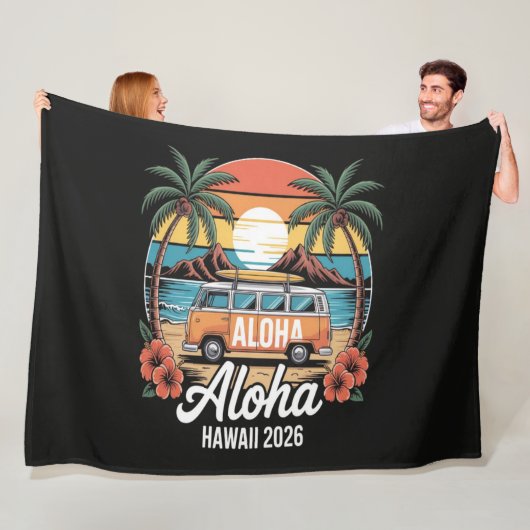 Aloha Hawaii 2026 Fleecedecke (Beispiel)