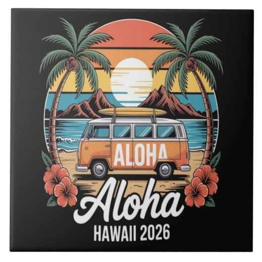 Aloha Hawaii 2026 Fliese (Vorderseite)