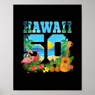 Aloha Hawaii 50. Geburtstag Hawaii Tropisches Hawa Poster