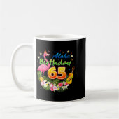 Aloha Hawaii 65. Geburtstag Awesome Flamingo Kaffeetasse (Links)