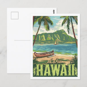 Aloha Hawaii Amerika Vintage Berühmter Reiseort Postkarte
