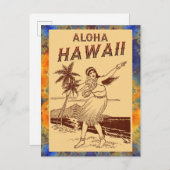 Aloha Hawaii ! Ankündigungspostkarte (Vorne/Hinten)