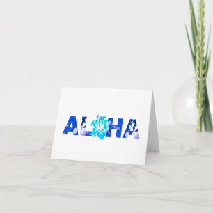 Aloha Hawaii Batik Hibiskus Tropische Insel Blues Dankeskarte