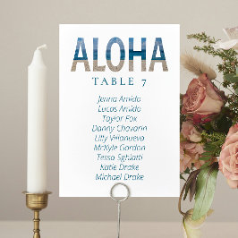 Aloha Hawaii Beach Hochzeitskarten Tischnummer