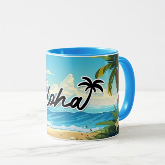 Aloha Hawaii Beach Souvenir Tasse (VorderseiteRechts)