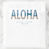 Aloha Hawaii Beach Tropical Wedding Willkommen Rechteckiger Aufkleber (Tasche)
