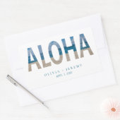 Aloha Hawaii Beach Tropical Wedding Willkommen Rechteckiger Aufkleber (Umschlag)