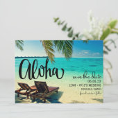 Aloha Hawaii Beach Wedding Save the Date (Stehend Vorderseite)