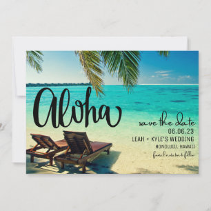 Aloha Hawaii Beach Wedding Save the Date