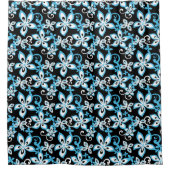 ALOHA HAWAII (BLACK/BLUE) Duschvorhang (Vorderseite)