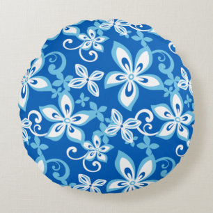 ALOHA HAWAII (BLAU x 2) Rundes Kissen