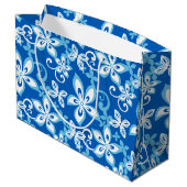 ALOHA HAWAII (BLUE x 2) Große Geschenktüte (Rückseite Schrägansicht)