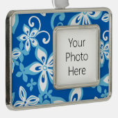 ALOHA HAWAII (BLUE x 2) Rahmen-Ornament Silber (Rechts)