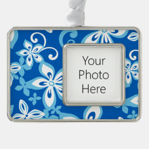 ALOHA HAWAII (BLUE x 2) Rahmen-Ornament Silber